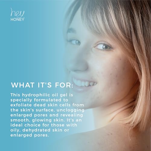 Hey Honey Skin Care Be Clear Acne Control Deep Pore Cleanser with Propolis, Tea Tree Oil & Green Tea | Pore Minimizer Face Wash for Oily Acne Prone Skin | 2.7 Oz