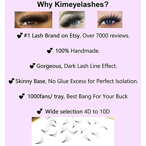 1000 Premade volume fans Mixed 4 lengths 9-12 | 11-14 | 13-16 CC, D Curl Wispy Handmade eyelash extensions supplies Russian volume lash promade fan Kimeyelashes (9mm - 12mm, 5D Wispy - 0.07 - D)