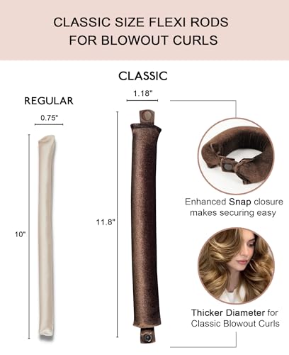Velvet Heatless Hair Curler Set - Overnight Flexi Rods for Blowout Curls