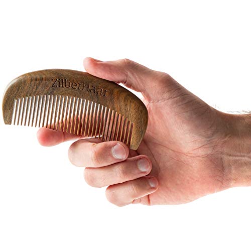 ZilberHaar Beard Comb ? 100% Sandalwood ? Essential Beard Care Accessory for Men ? Hand Made