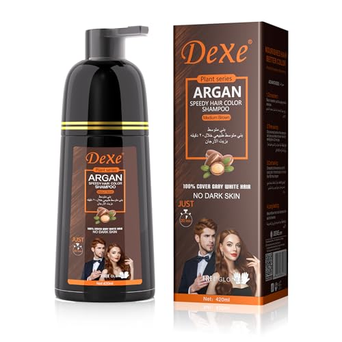 Medium Brown Hair Dye Shampoo 420ml - 3-in-1 Formula