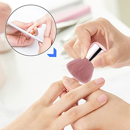 Vaincre Soft Mushroom Nail Dust Brush for Acrylic Nails & Makeup - Pink