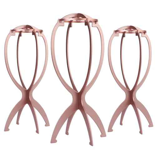 Dreamlover Wig Head Stand for Wigs, Rose Gold, 3 Packs