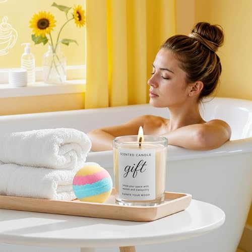 Sunflower Spa Gift Basket Set with Blanket & Bath Bombs