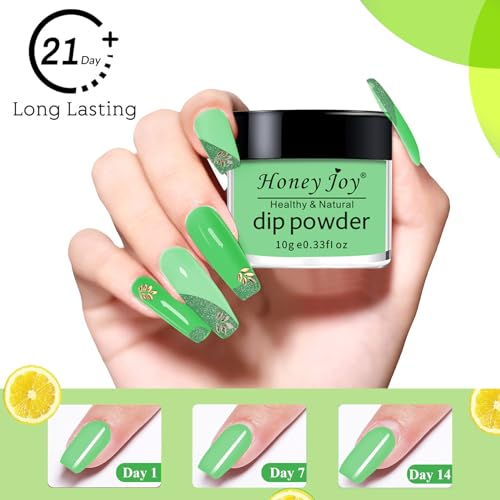 Honey Joy 8pcs/set Fine Dipping Powder Dip Kit Powder Nail Color System,Summer Light Pink Violet Yellow Purple Green Blue,Like Gel Polish Effect, Even & Smooth Finish (Dip-8pcs-05)