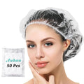 Auban 50 PCS Disposable Shower Caps 19.3" Elastic Waterproof