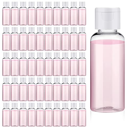 200 Pcs 1.7 oz Travel Bottles for Toiletries Empty Clear Plastic Refillable Small Travel Size Bottles for Liquids with Flip Cap Shampoo Lotion Conditioner Soap Shower
