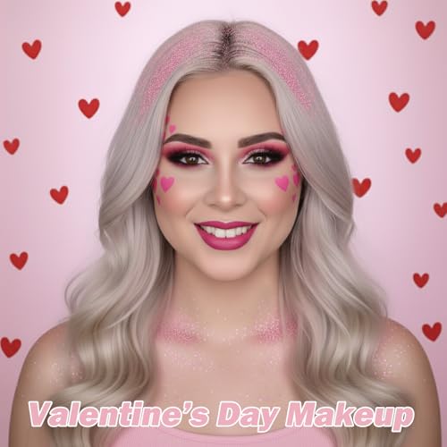 Pink Face Glitter Gel - Mermaid, Festival & Halloween Makeup, 40g, Self-Adhesive Body & Hair Sparkle - Pink Variation