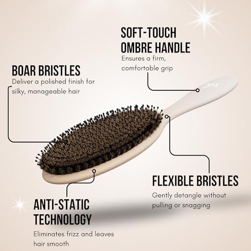 SimplyHair Ultimate Brush & Detangler for All Hair Types - Anti-Static Dual Bristle Design
