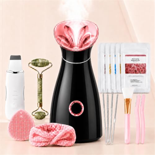 Nano Ionic Facial Steamer Spa Kit with 8 Skincare Tools