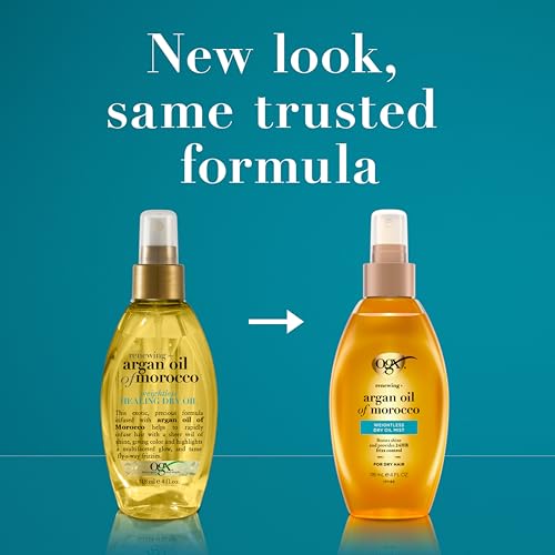 OGX Argan Oil Dry Oil Spray for Frizz & Split Ends, 4 Fl Oz