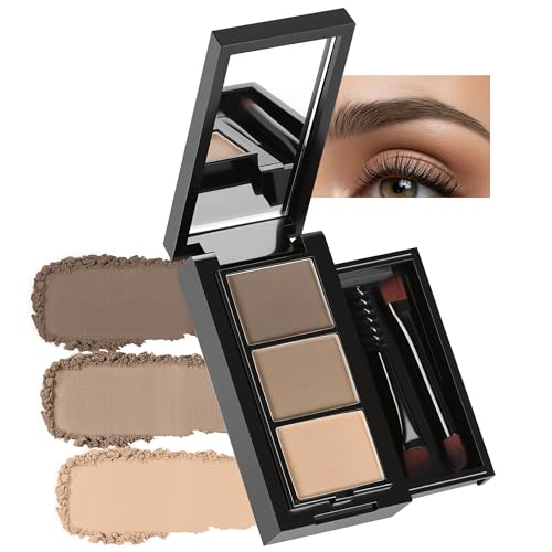 3-Color Eyebrow Powder Kit with Mirror & Brush