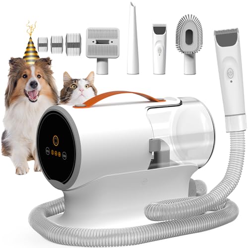 FIXR Dog Grooming Vacuum Kit with Clippers & 5-in-1 Tools