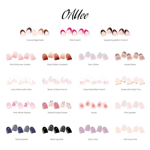 Oauee Alba White Pink Ombre Semi Cured Gel Nail Strips UV Light Required Salon Quality