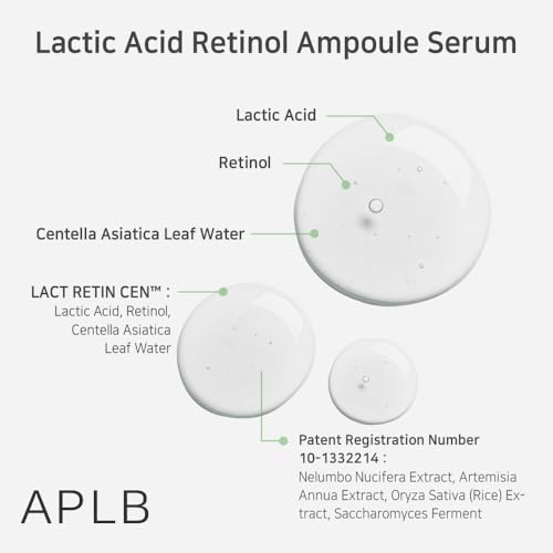 APLB Lactic Acid Retinol Ampoule Serum | LACT RETIN CEN¢â 32.4% 1.35 FL.OZ/Korean Skincare, Wrinkle care, Dark spots, Exfoliant, Revitalize for gentle and improve skin texture