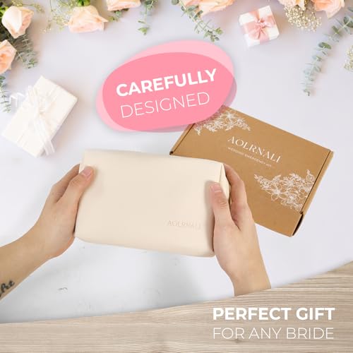 Beige Bridal Emergency Kit with 30+ Wedding Essentials & Makeup Bag