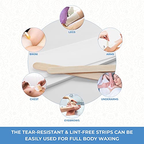 ForPro Professional Collection Non-Woven Epilating Strips, White, Tear-Resistant, Pre-Cut Strips For Hair Removal, 3" W x 9" L, 500-Count