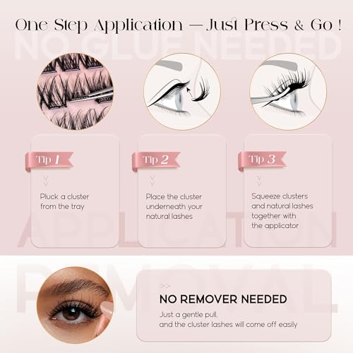 BEFER Self Adhesive Eyelash Clusters D Curl 10-16MM