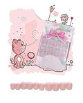 MISUD Kids Press-On Nails with White French Tips - 24 pcs