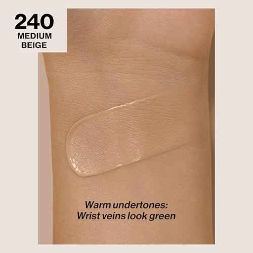 Revlon Liquid Foundation, ColorStay Face Makeup for Normal & Dry Skin, SPF 20, Longwear Medium-Full Coverage with Natural Finish, 240 Medium Beige, 1 Fl Oz