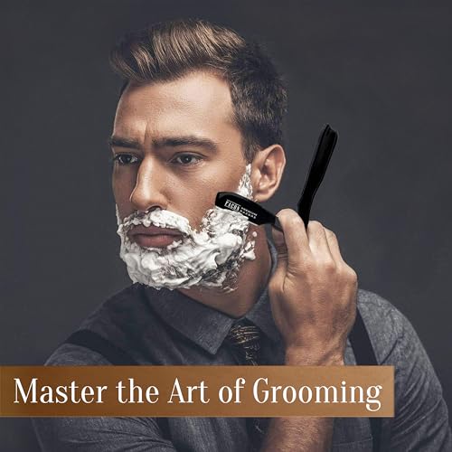 Fac?n Straight Razors for Men - Professional Barber Straight Edge Razor Kit with 100 Blades,Japanese Stainless Steel Barbero Shaver for a Smooth & Precise Shave, Premium Barber Razor for Men's Shaving