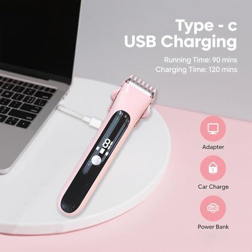 Bikini Trimmer for Women,2 in 1 Dual Head Bikini Shaver & Body Shaver,Cordless & Waterproof Electric Bikini Trimmer for Women, Painless Hair Removal with Silky Glow Finish,New Pink