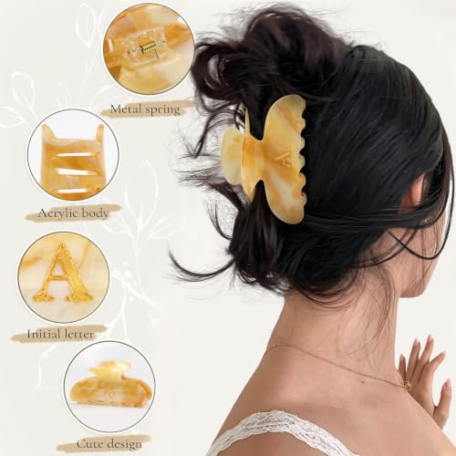 Personalized Letter Hair Clips Set - 4PCS Claw Clips for Women