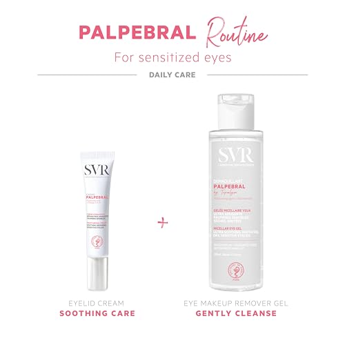 SVR Palpebral Eye Cream - Hyaluronic Acid & Shea Butter - Ultra-Soothing Cream for Dry, Sensitive Eyelids Prone to Irritations due to dryness - Steroid-Free, Fragrance-free Formula with, 0.5 fl.oz