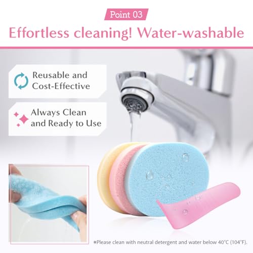 Hair Removal Aid Kit: 3 Body Sponges & Depilatory Cream Spatula - Gentle on Skin, 100% PVA Material, for Men & Women