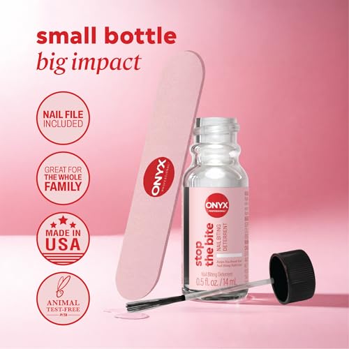 Onyx Professional Stop the Bite Nail Polish - Nail Biting Prevention Treatment 0.5 Fl Oz
