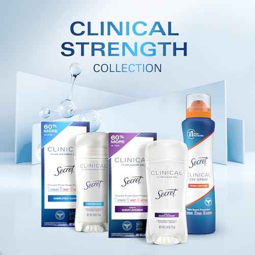 Secret Clinical Strength Antiperspirant Deodorant for Women, Free & Sensitive, 3X Stress Protection, 72hr Sweat & Odor Protection, PH Balancing Minerals, Soft Solid, Unscented, 1.6 oz (Pack of 3)
