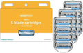 Amazon Basics 5-Blade Men's Razor Refill Cartridges with Trimmer, 12-Pack