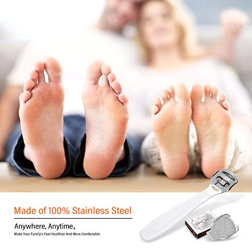 Stainless Steel Callus Shaver & Foot File Set with 50 Blades (52 Pcs)