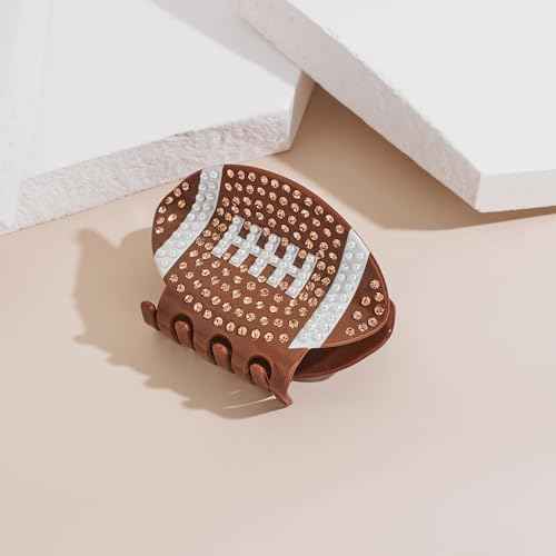 LILIE&WHITE 1PC American Football Hair Clips For Women Rugby Hair Claws Sports Hair Accessories Cute Non-Slip Sports Hair Barrettes Game Day Hair Clips
