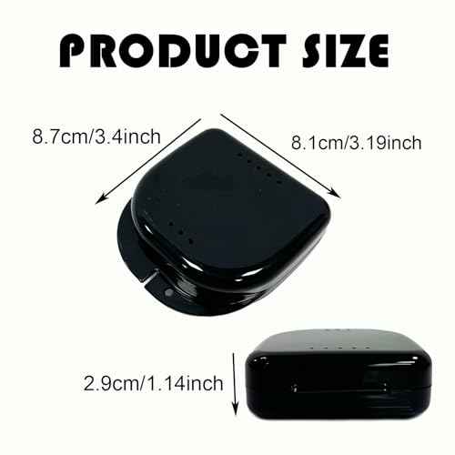 10 Pack Retainer Case,Dental Retainer Box with Vent Holes,Multicolor Storage Container for Aligner Mouth Guard Denture Box (Black)
