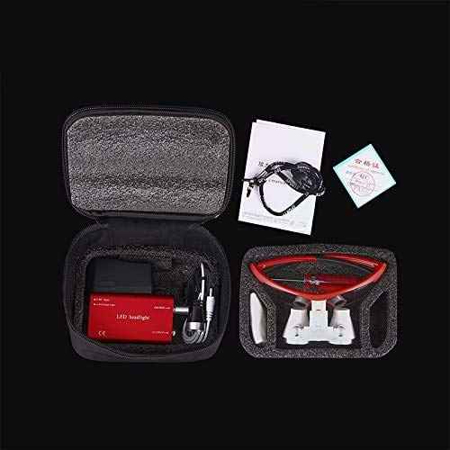 BoNew 2.5X-R Loupes Magnifier with 3W Clip On Type Head Lamp Light + Cloth Bag