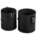Nanshy Travel Makeup Brush Holder with Lid - Large, Stand Up Makeup Brush Case for MUA - 2-in-1 Durable Makeup Brush Organizer Bag & 2 Brush Cups - Brushes Not Included - Black - 9 x 4 x 4 Inches