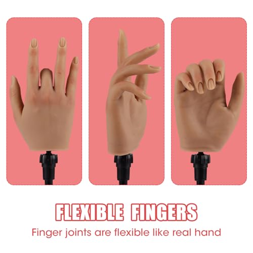 Nail Trainning Practice Hand with Clamp, Acrylic Nail Technician Manicure Supply, False Fake Hands for Nail Manicure, Best Manicure DIY Print Practice Tool