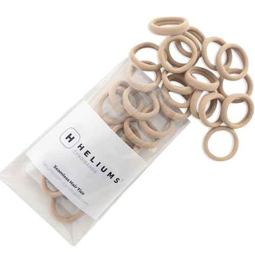Heliums Small Soft Hair Ties - Sandy Blonde - 1 Inch Mini Nylon Hair Ties No Damage, Ponytail Holders for Kids, Braids, Dogs and Thin Hair - 30 Count