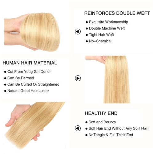 Fridnae P27/613 Blonde Straight Human Hair Bundles - 300G