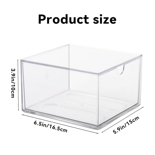 Klmnop Disposable Face Towel Holder, Clear Storage Box with Drawer for Face XL Towels, Stackable Face Towel Box for Bathroom and Vanity(Clear)