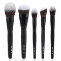 Makeup Brushes 5Pcs Face Makeup Brush Set - Synthetic Fiber Foundation, Blush, Powder, Contour Brushes with Wooden Handle for Flawless Makeup Application