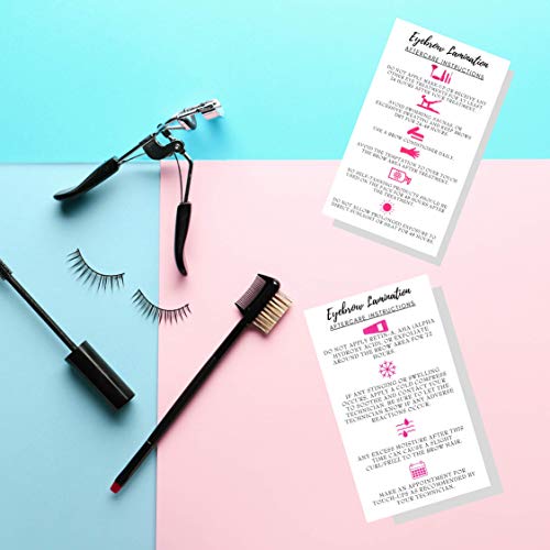 Eyebrow Lamination Aftercare Cards 50pc 2x3.5" Printed