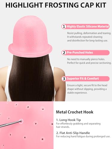 YOOVR 12-Piece Hair Highlighting Kit with Brush, Bowl & Cap