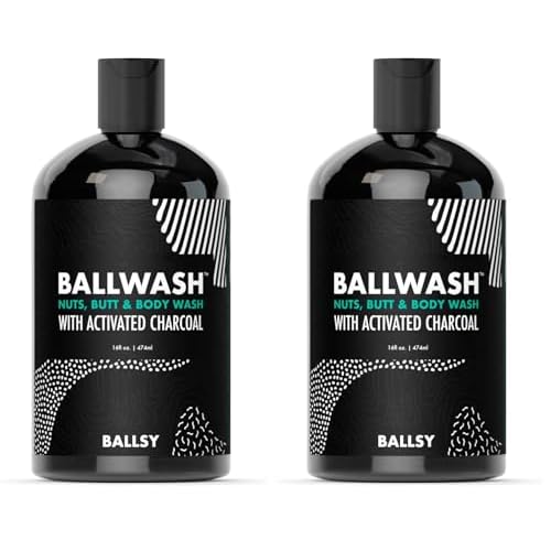 Ballsy Ballwash Charcoal Body Wash for Men - Moisturizing Men¡¯s Bodywash with Coconut Oil ? Soap for Men & Great for your Most Intimate Areas, 16 Oz (Pack of 2)