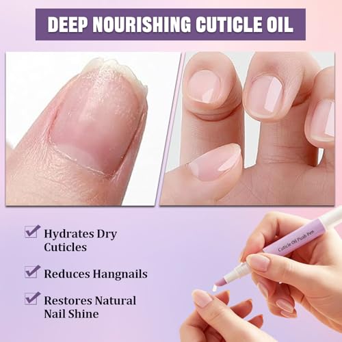 K-Gor 3 Pcs 2-in-1 Cuticle Oil Pusher Pen & Nipper Set