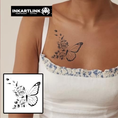 INKARTLINK Semi-Permanent Butterfly Tattoos for Women