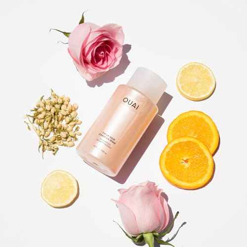 OUAI Thick Shampoo Travel Size - Moisturizing Shampoo with Keratin, Marshmallow Root, Shea Butter, Avocado Oil for Thick Hair - Strengthens & Hydrates - Paraben & Sulfate Free (3 Fl Oz)