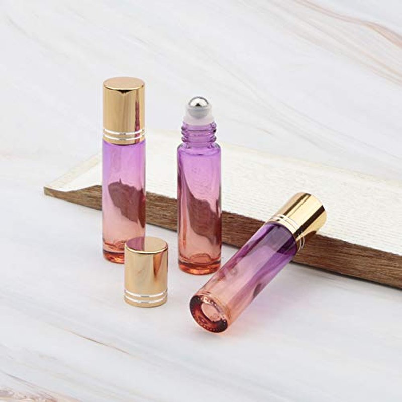 Ellbest 10ml Essential Oil Roller Bottles, 10-Pack Glass with Stainless Steel Balls