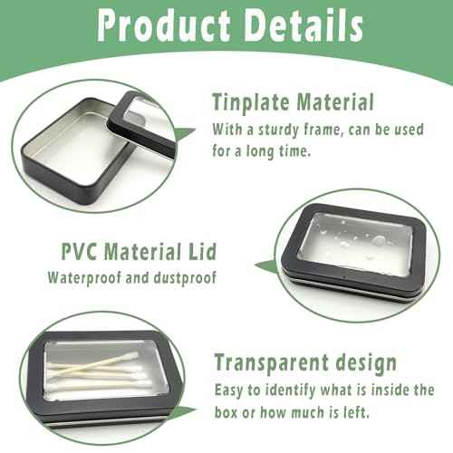 Cotton Swab Holder for Travel, 2 Pcs Portable Small Dental Floss Holder Empty Metal Cotton Ball Holder, Travel Floss Picks Case with Dustproof Lid for Cotton Swabs Hair Ties Floss, Black